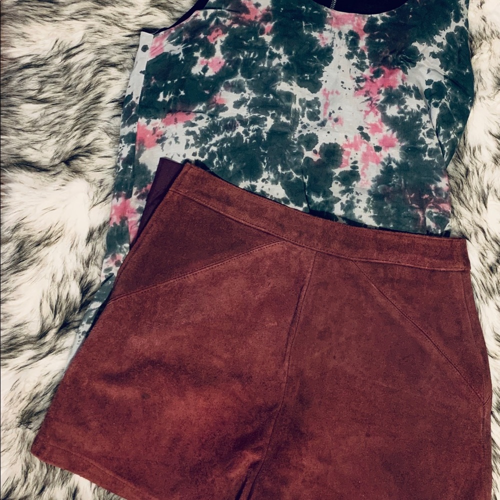 Suede shorts and top